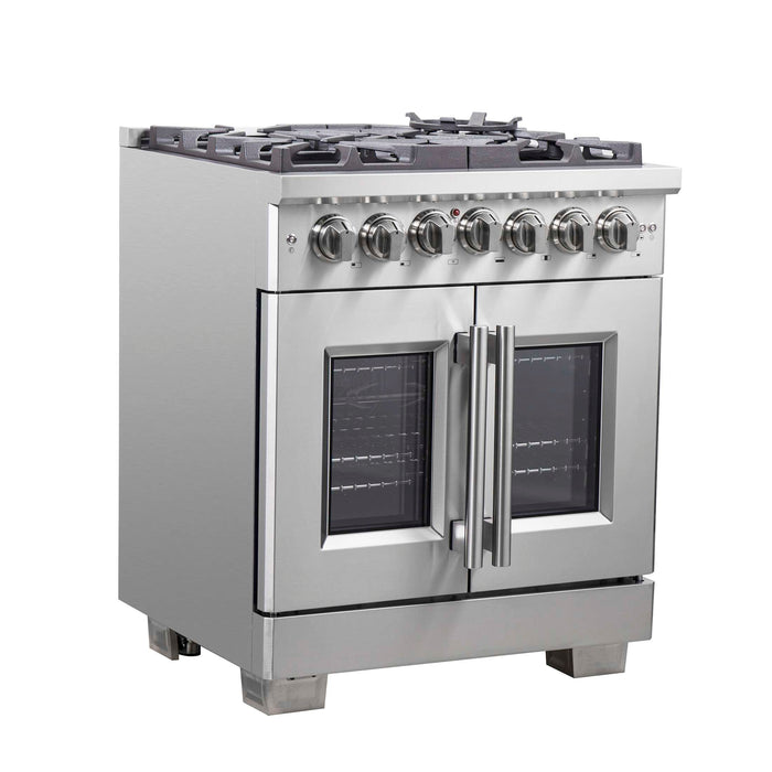 Forno Capriasca 30" Freestanding French Door Dual Fuel Range, FFSGS6387-30