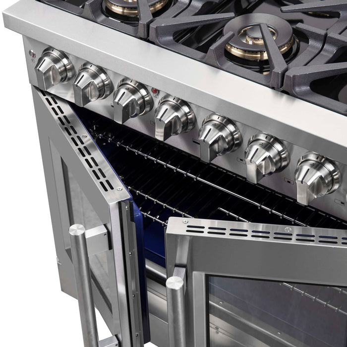 Forno Capriasca 36" Freestanding French Door Dual Fuel Range, FFSGS6387-36