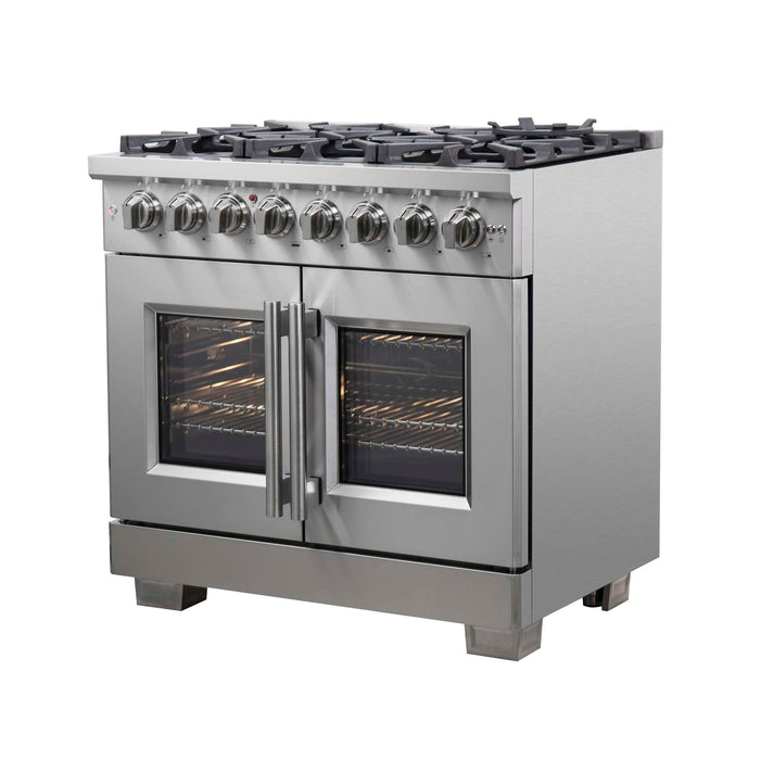 Forno Capriasca 36" Freestanding French Door Dual Fuel Range, FFSGS6387-36