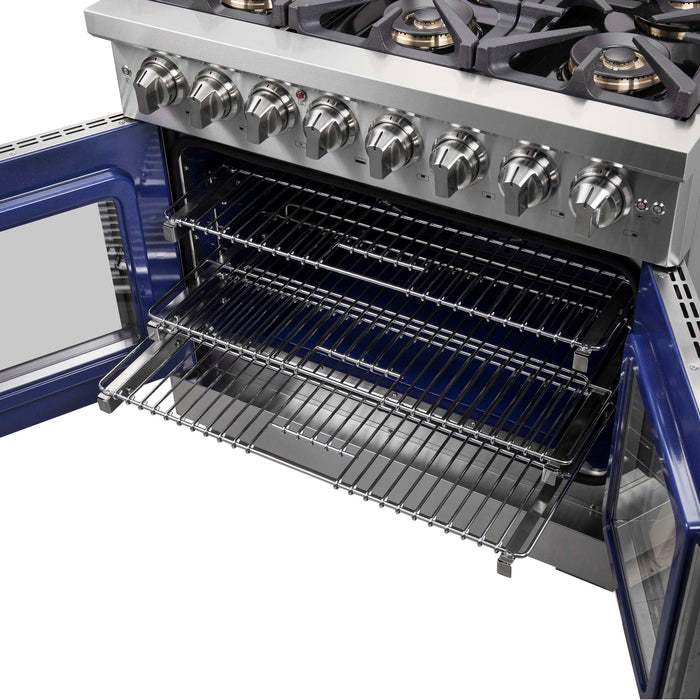 Forno Capriasca 36" Freestanding French Door Dual Fuel Range, FFSGS6387-36