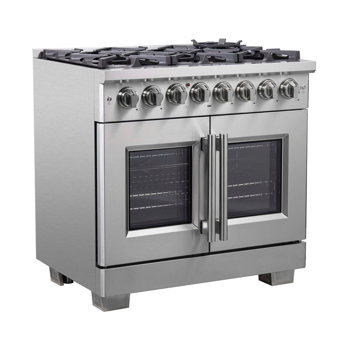 Forno Capriasca 36" Freestanding French Door Dual Fuel Range, FFSGS6387-36