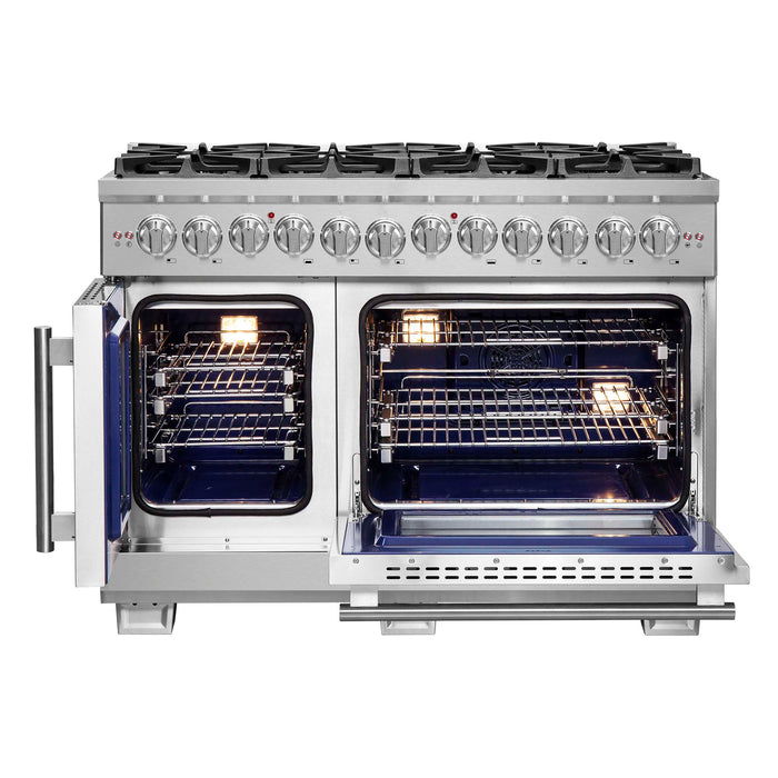 Forno Capriasca 48" Freestanding French Door Dual Fuel Range, FFSGS6387-48