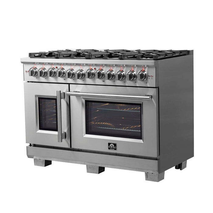 Forno Capriasca 48" Freestanding French Door Dual Fuel Range, FFSGS6387-48