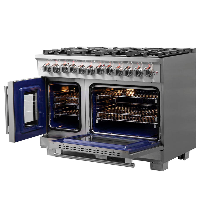 Forno Capriasca 48" Freestanding French Door Dual Fuel Range, FFSGS6387-48