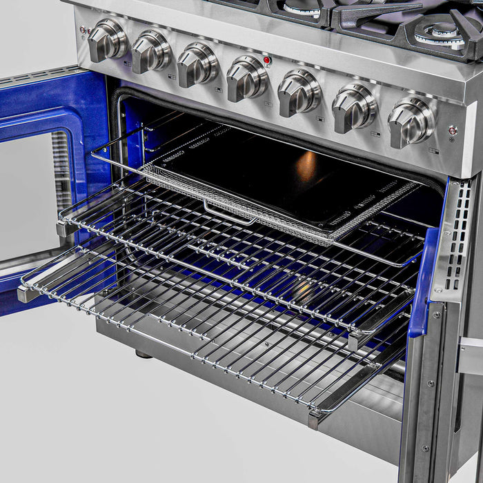 Forno Massimo 36" Freestanding French Door Gas Range, FFSGS6439-36