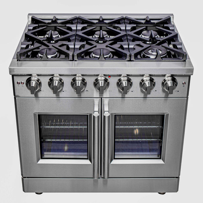 Forno Massimo 36" Freestanding French Door Gas Range, FFSGS6439-36
