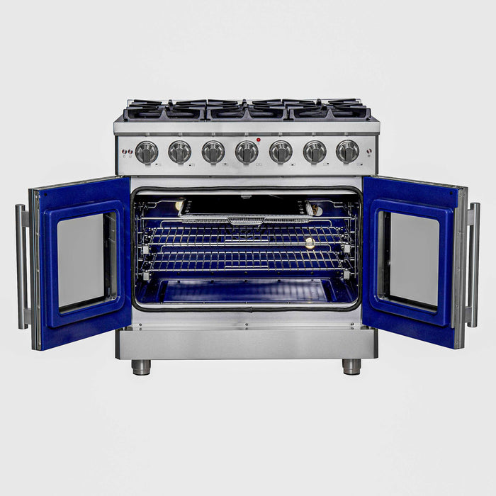 Forno Massimo 36" Freestanding French Door Gas Range, FFSGS6439-36