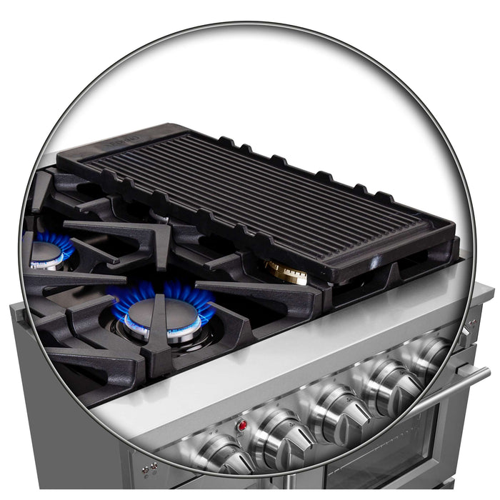 Forno Massimo 48" Freestanding French Door Gas Range, FFSGS6439-48