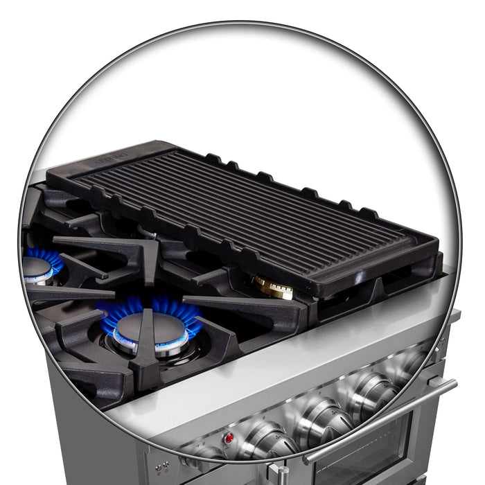 Forno Massimo 48" Freestanding French Door Gas Range, FFSGS6439-48