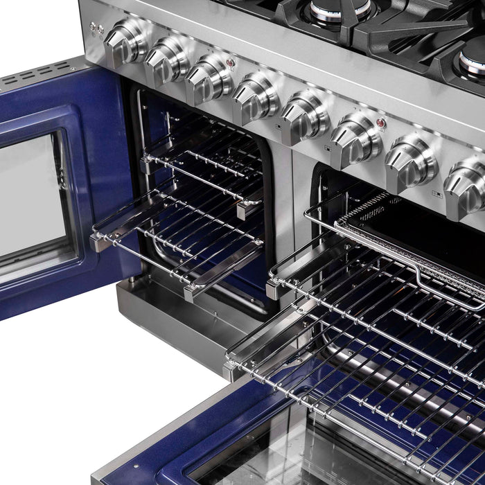 Forno Massimo 48" Freestanding French Door Gas Range, FFSGS6439-48