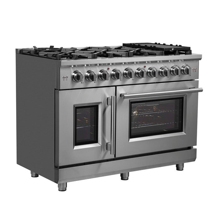 Forno Massimo 48" Freestanding French Door Gas Range, FFSGS6439-48