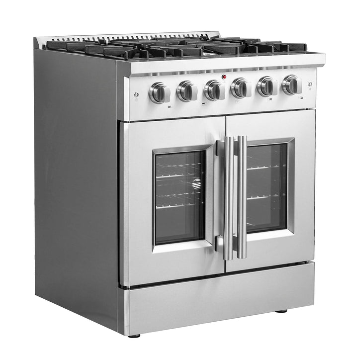 Forno Galiano 30" Freestanding French Door Gas Range, FFSGS6444-30