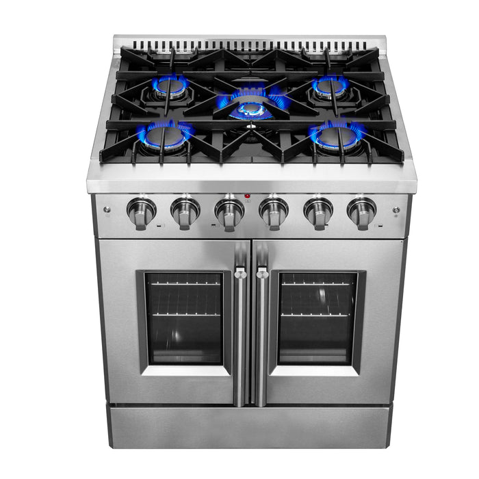 Forno Galiano 30" Freestanding French Door Gas Range, FFSGS6444-30