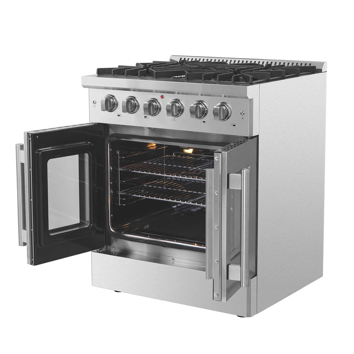 Forno Galiano 30" Freestanding French Door Gas Range, FFSGS6444-30