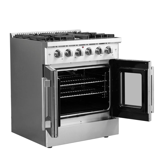 Forno Galiano 30" Freestanding French Door Gas Range, FFSGS6444-30
