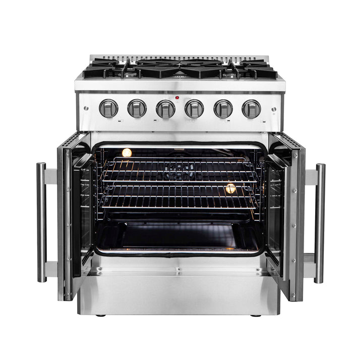 Forno Galiano 30" Freestanding French Door Gas Range, FFSGS6444-30
