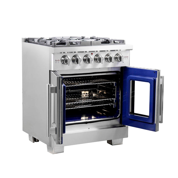 Forno Capriasca 30" Freestanding French Door Gas Range, FFSGS6460-30