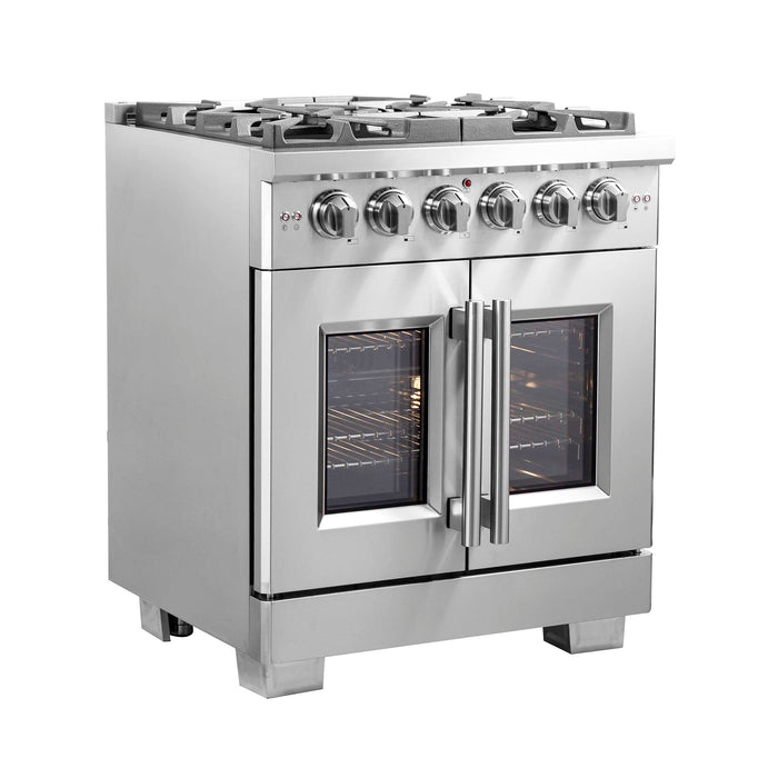 Forno Capriasca 30" Freestanding French Door Gas Range, FFSGS6460-30