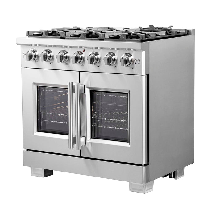 Forno Capriasca 36" Freestanding French Door Gas Range, FFSGS6460-36