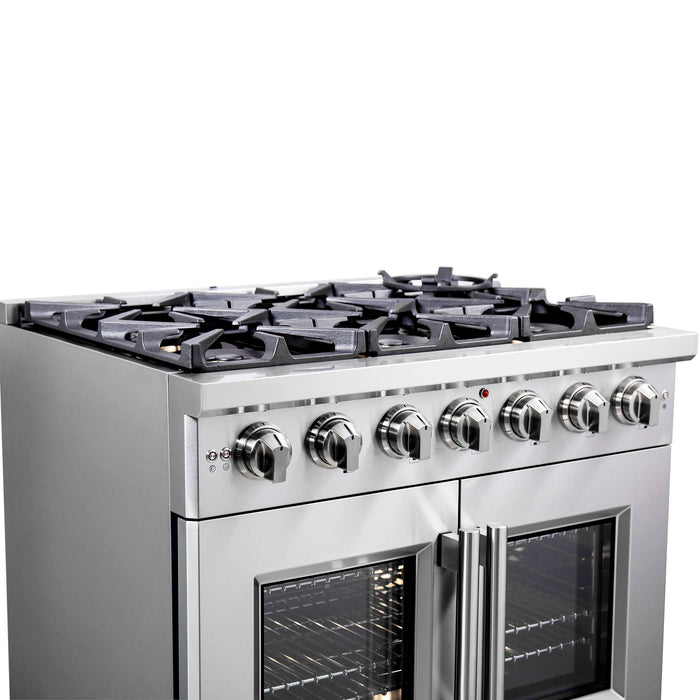Forno Capriasca 36" Freestanding French Door Gas Range, FFSGS6460-36