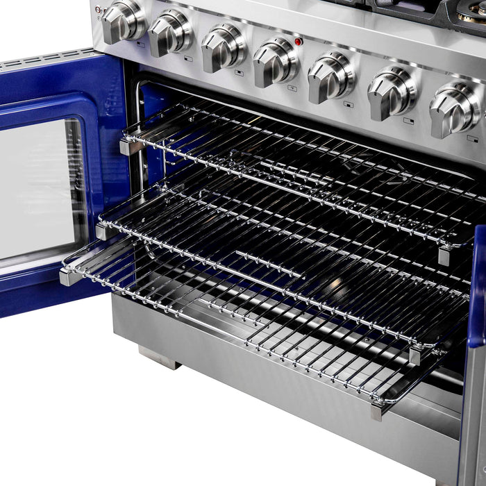 Forno Capriasca 36" Freestanding French Door Gas Range, FFSGS6460-36