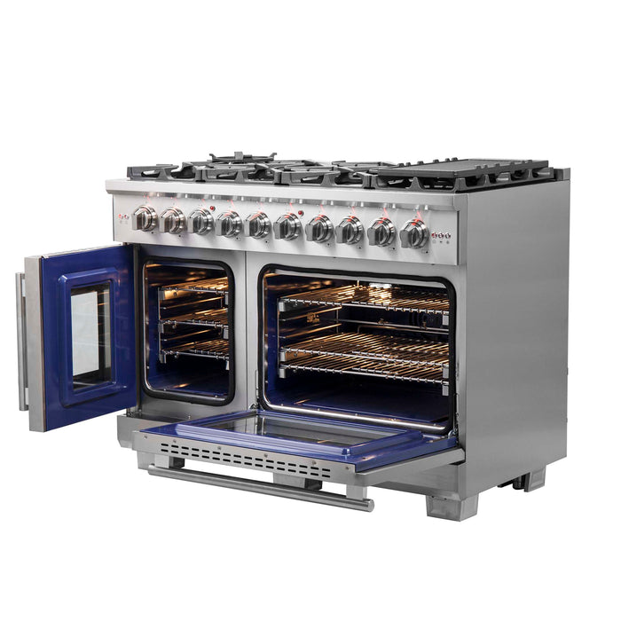 Forno Capriasca 48" Freestanding French Door Gas Range, FFSGS6460-48