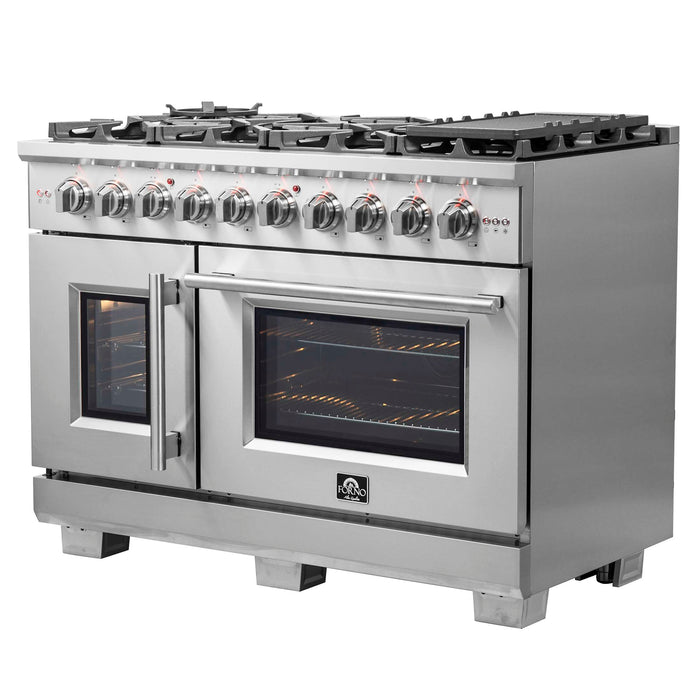 Forno Capriasca 48" Freestanding French Door Gas Range, FFSGS6460-48