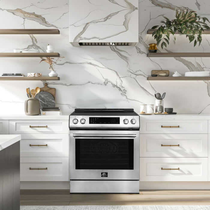 Forno Donatello Espresso 30-Inch Slide-In Induction Range Stainless-Steel, FFSIN0905-30