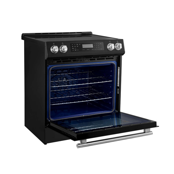 Forno Donatello Espresso 30-Inch Slide-In Induction Range Black, FFSIN0905-30BLK