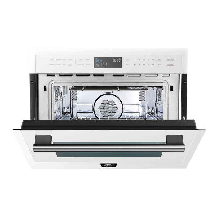 Oliena Espresso White 24" 1750 Watt Compact Oven & 1000 Watt Microwave, 1.6 cu. ft., FMWDR3093-24WHT