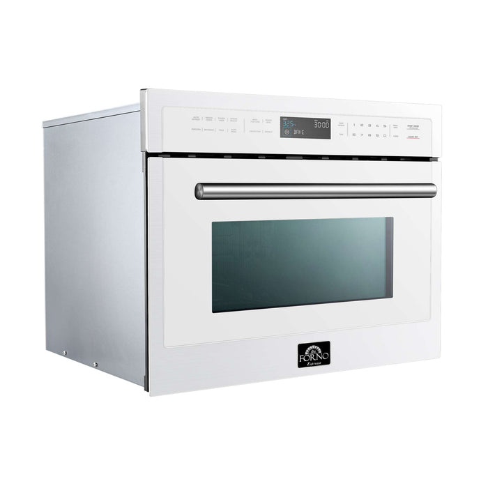 Oliena Espresso White 24" 1750 Watt Compact Oven & 1000 Watt Microwave, 1.6 cu. ft., FMWDR3093-24WHT