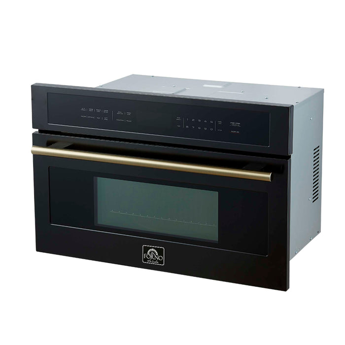 Oliena Espresso Black 30 Inch 1750 Watt Compact Oven & 1000 Watt Microwave, 1.6 cu. ft., FMWDR3093-30BLK