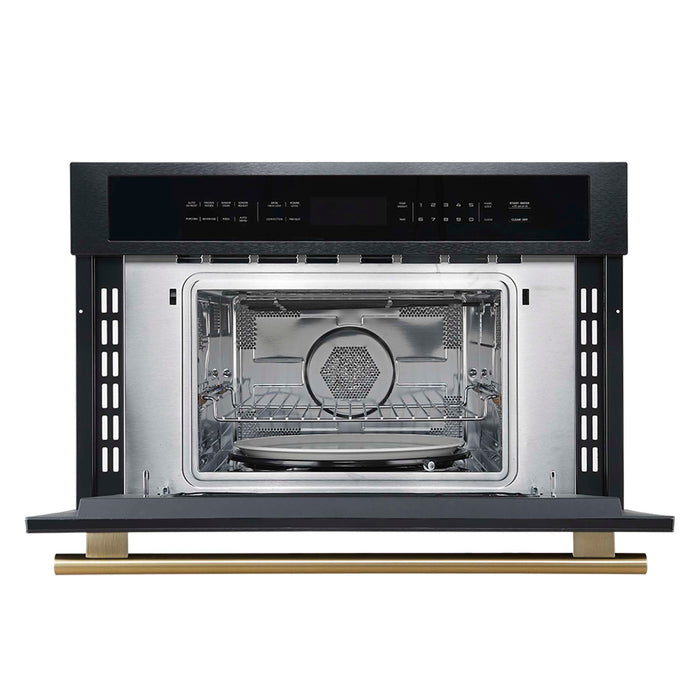 Oliena Espresso Black 30 Inch 1750 Watt Compact Oven & 1000 Watt Microwave, 1.6 cu. ft., FMWDR3093-30BLK