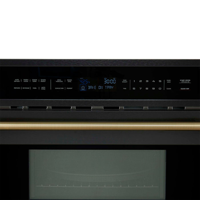 Oliena Espresso Black 30 Inch 1750 Watt Compact Oven & 1000 Watt Microwave, 1.6 cu. ft., FMWDR3093-30BLK