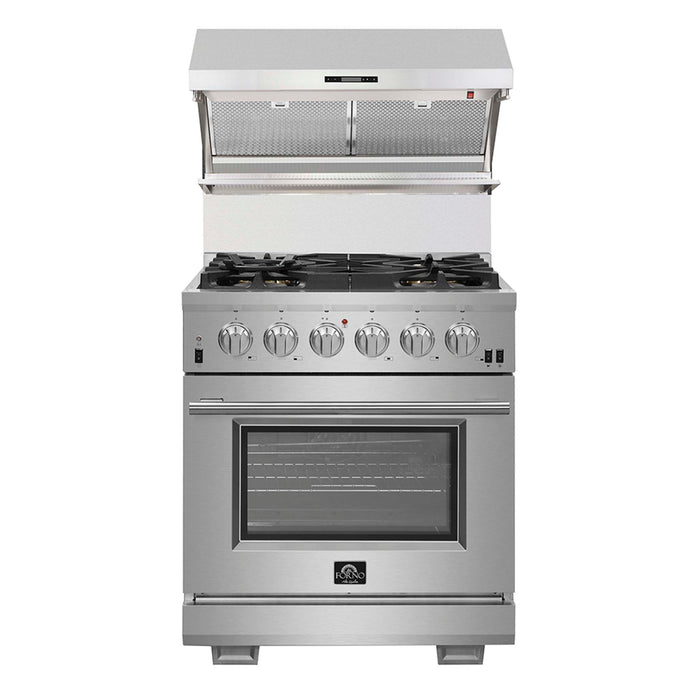 FORNO Savona - 30" Wall Mount Range Hood with Hybrid Stainless Filters & Back Splash, FRHWM5029-30HB