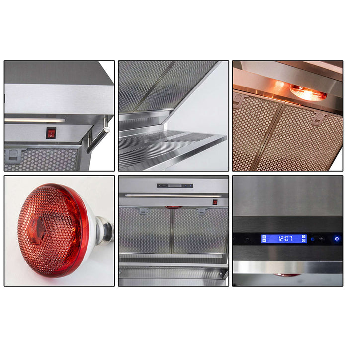 FORNO Savona - 30" Wall Mount Range Hood with Hybrid Stainless Filters & Back Splash, FRHWM5029-30HB