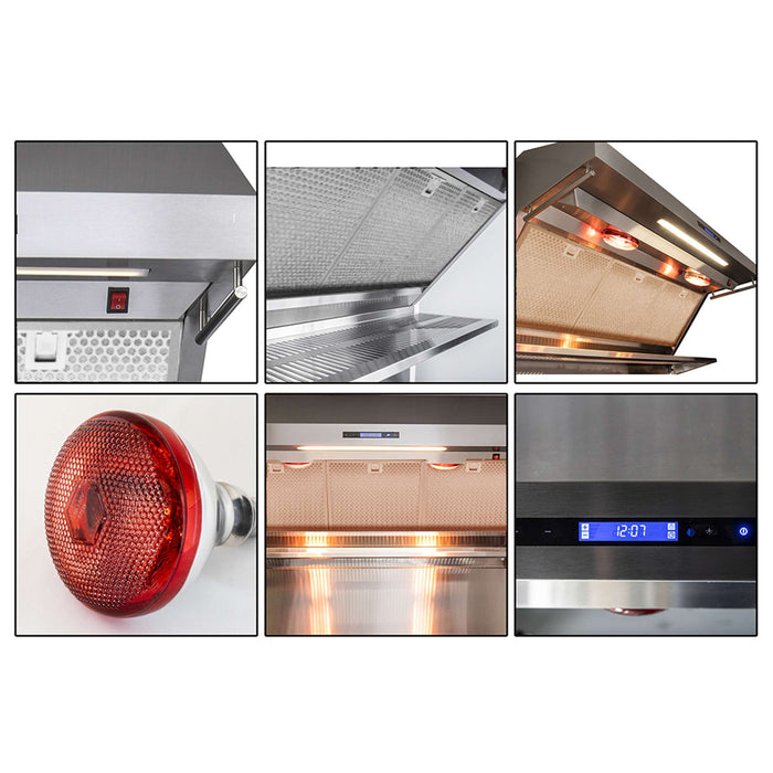 FORNO Savona - 36" Wall Mount Range Hood with Hybrid Stainless Filters & Back Splash, FRHWM5029-36HB