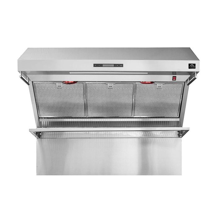 FORNO Premium 3-Piece Kitchen Bundle - 48 Inch Gas Range, Wall Mount Range Hood, 60 Inch Refrigerator, FBDL-018-02US
