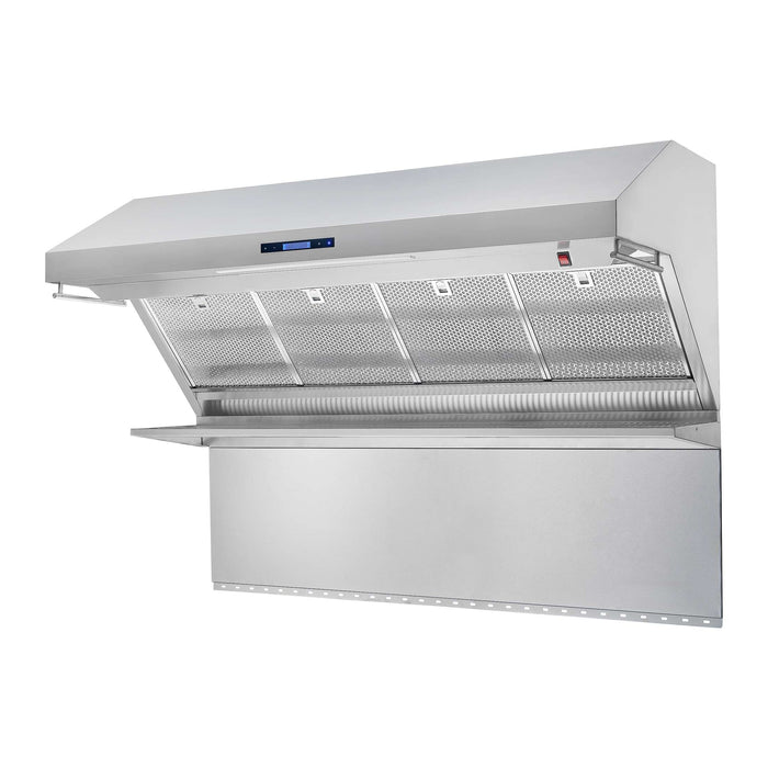 FORNO Savona 60" Wall Mount Range Hood with Hybrid Filters & Back Splash, FRHWM5029-60HB