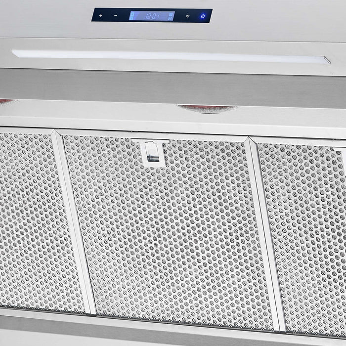 FORNO Savona 60" Wall Mount Range Hood with Hybrid Filters & Back Splash, FRHWM5029-60HB