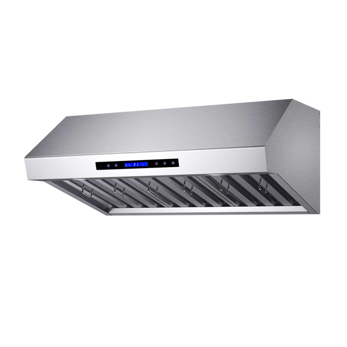 FORNO Palazzo 36" Wall Mounted Range Hood Stainless Steel Heavy-Duty Baffle Filters & Remote Control, FRHWM5030-36