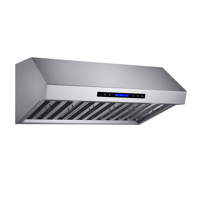 FORNO Palazzo 36" Wall Mounted Range Hood Stainless Steel Heavy-Duty Baffle Filters & Remote Control, FRHWM5030-36
