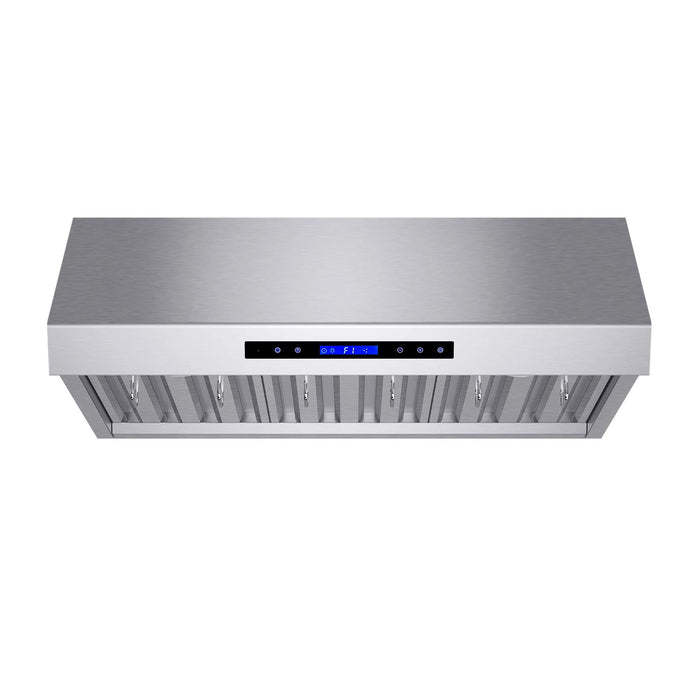 FORNO Palazzo 36" Wall Mounted Range Hood Stainless Steel Heavy-Duty Baffle Filters & Remote Control, FRHWM5030-36