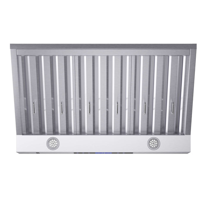 FORNO Palazzo 36" Wall Mounted Range Hood Stainless Steel Heavy-Duty Baffle Filters & Remote Control, FRHWM5030-36