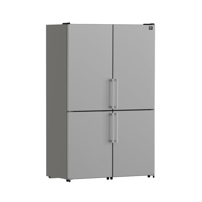 FORNO Guardia 46.8" 21.6 cu. ft. Side-By-Side Refrigerator with Bottom Freezer in Stainless Steel- FFFFD1778-48