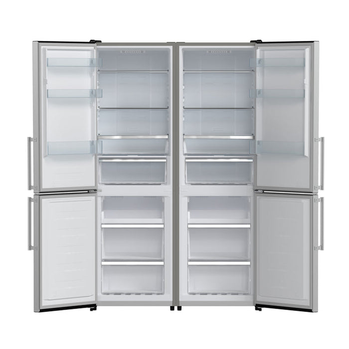 FORNO Guardia 46.8" 21.6 cu. ft. Side-By-Side Refrigerator with Bottom Freezer in Stainless Steel- FFFFD1778-48