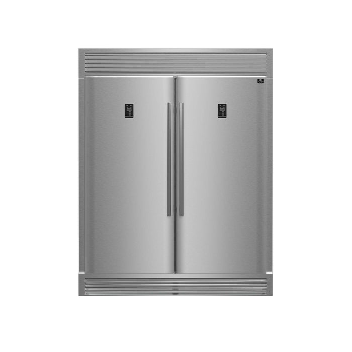 FORNO Premium 3-Piece Bundle -48" Dual Fuel Range, Wall Mount Range Hood, 60" Refrigerator, FBDL-017-02US