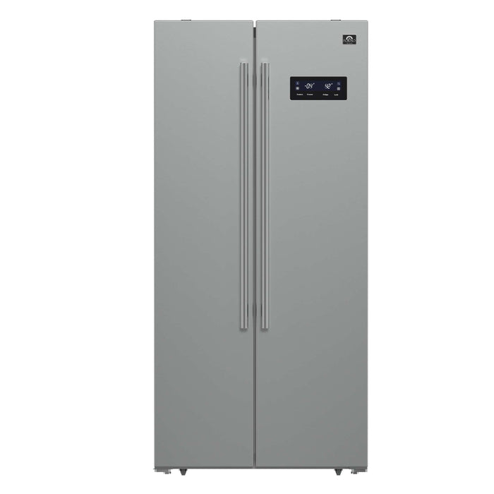 FORNO Premium 2-Piece Kitchen Bundle - 30" Gas Range with Built-In Temperature Gauge and 33" Refrigerator, FBDL-021-01CAUS