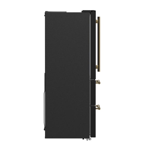 Forno Moena Espresso 36" French Door Refrigerator in Black, 19.2 cu. ft, FFRBI1820-36BLK