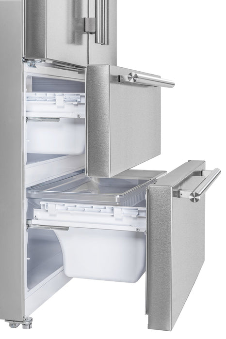 FORNO Moena 36" 19.2 cu. ft. Counter Depth Refrigerator with Ice Maker in Stainless Steel- FFRBI1820-36SB